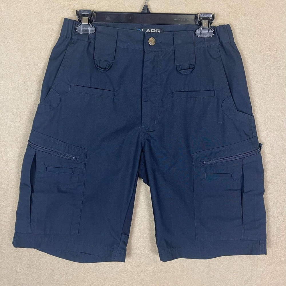 LAPG Atlas Technical Shorts Mens 30 Navy Blue Regular Fit Cargo Pockets Mid Rise